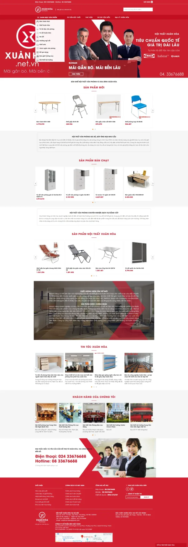Mẫu Website nội thất văn phòng MN190