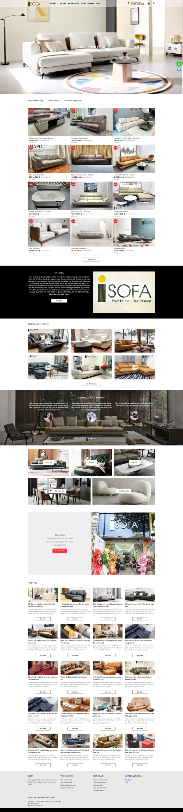 Mẫu website sofa gỗ óc chó mã số MN467
