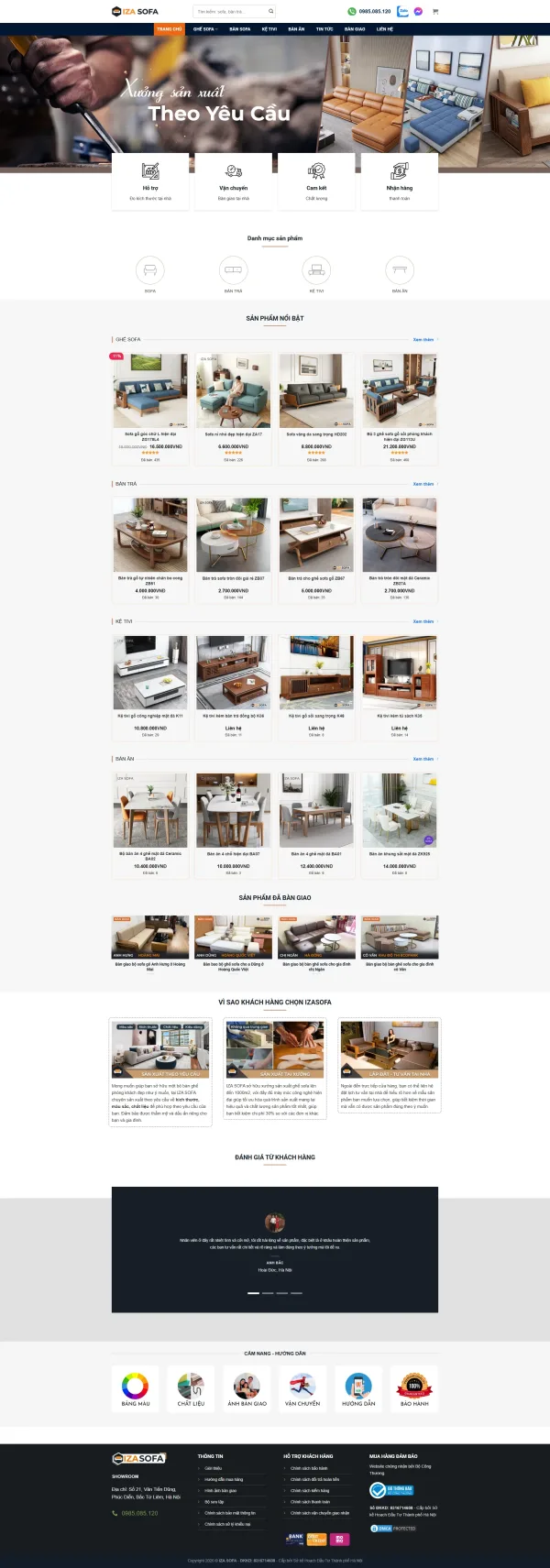 Mẫu website sofa da cao cấp mã số MN486