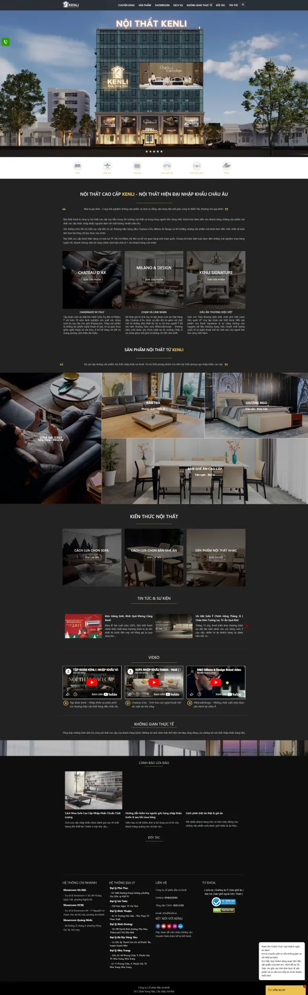 Mẫu website sofa da cao cấp mã số MN482