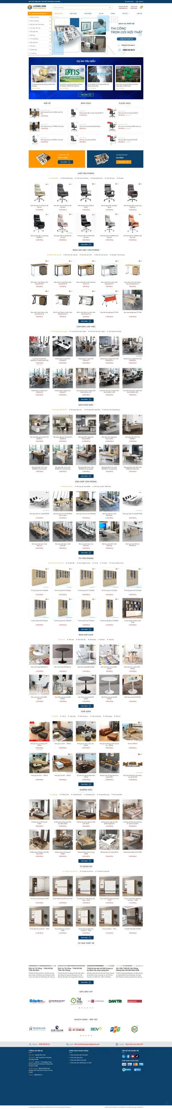 Mẫu website nội thất văn phòng cao cấp mã số MN483