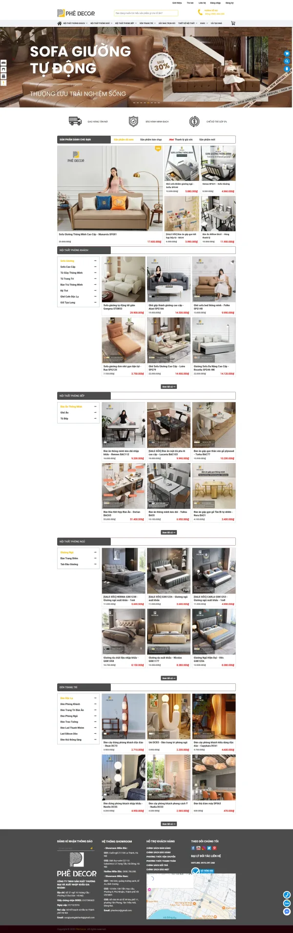 Mẫu website sofa gỗ óc chó mã số MN471