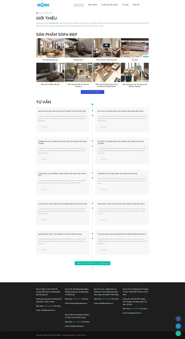 Mẫu website sofa gỗ óc chó mã số MN469