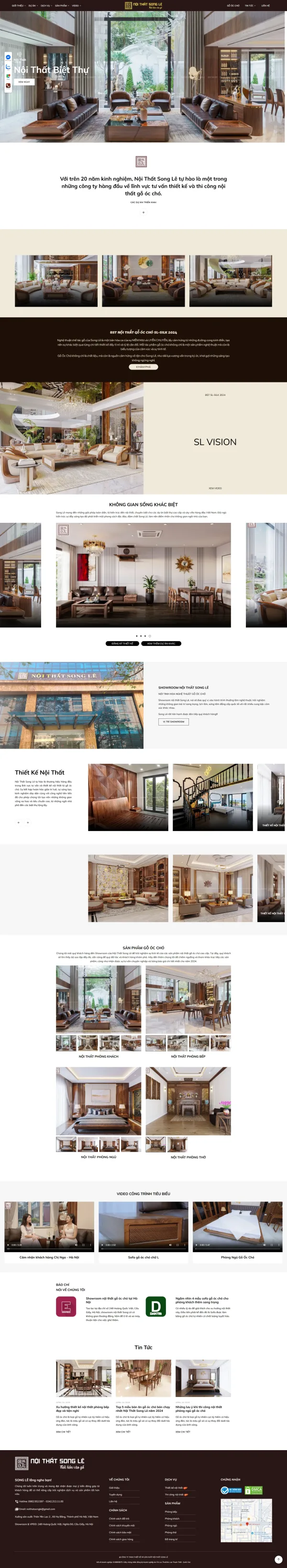 Mẫu website sofa gỗ óc chó mã số MN455