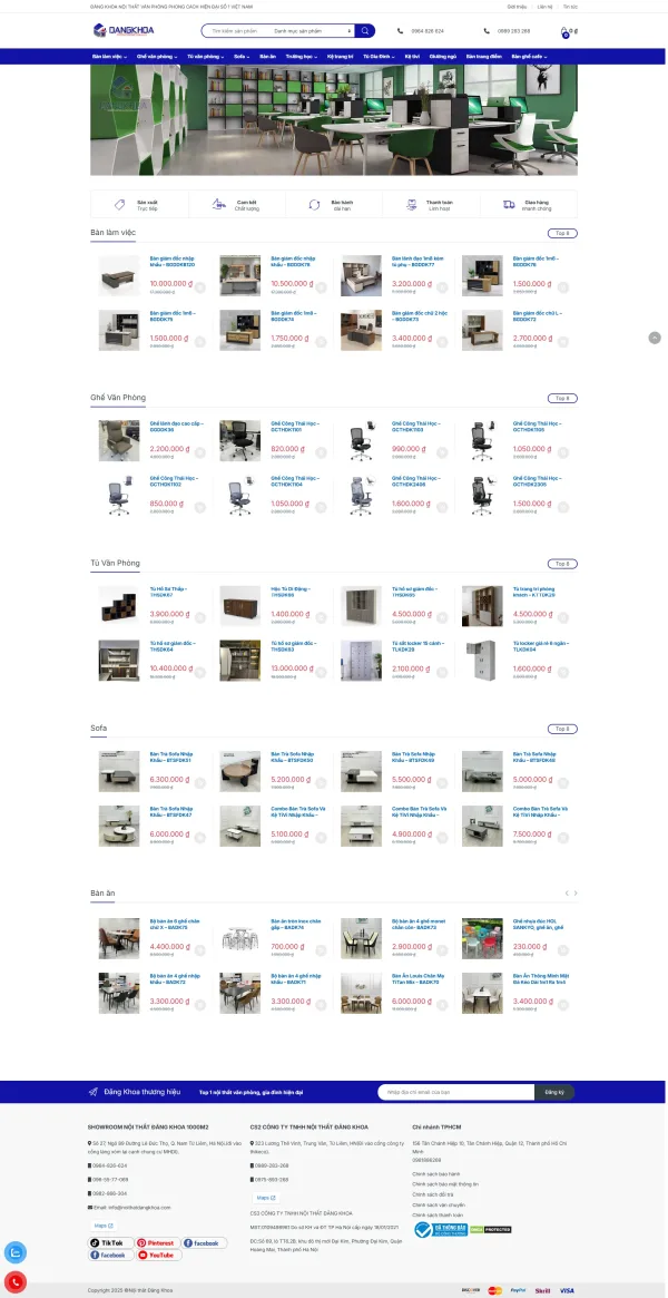 Mẫu Website nội thất văn phòng MN187