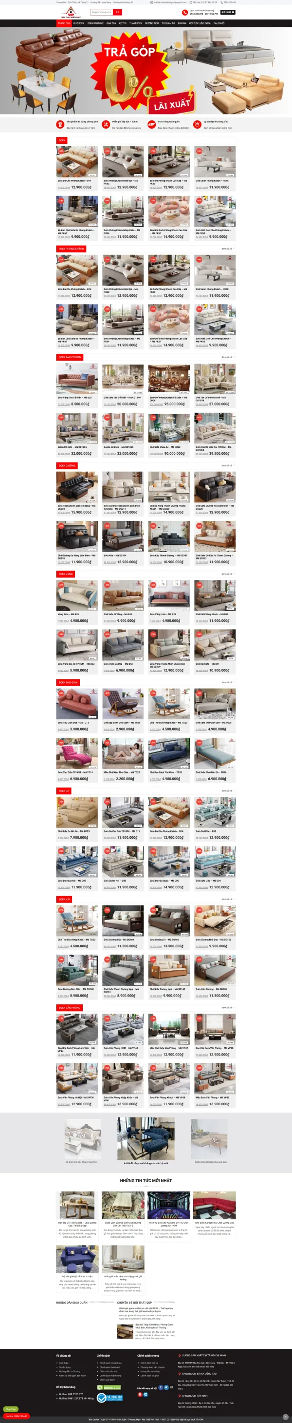 Mẫu website sofa da cao cấp mã số MN487