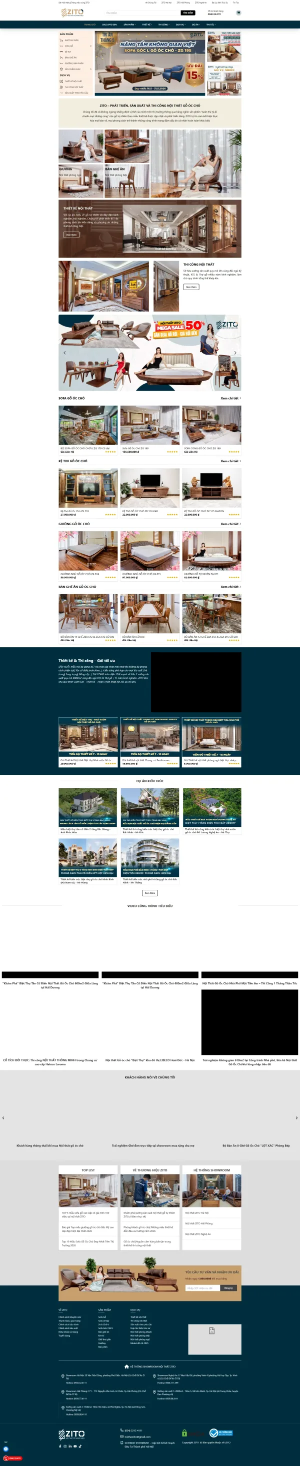 Mẫu website sofa gỗ óc chó mã số MN462
