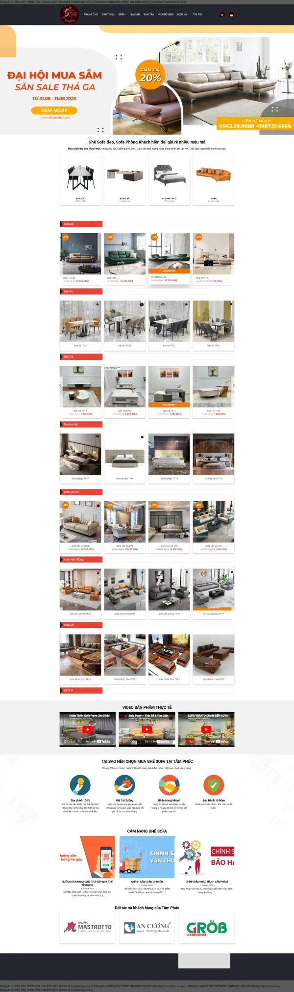 Mẫu website sofa gỗ óc chó mã số MN473