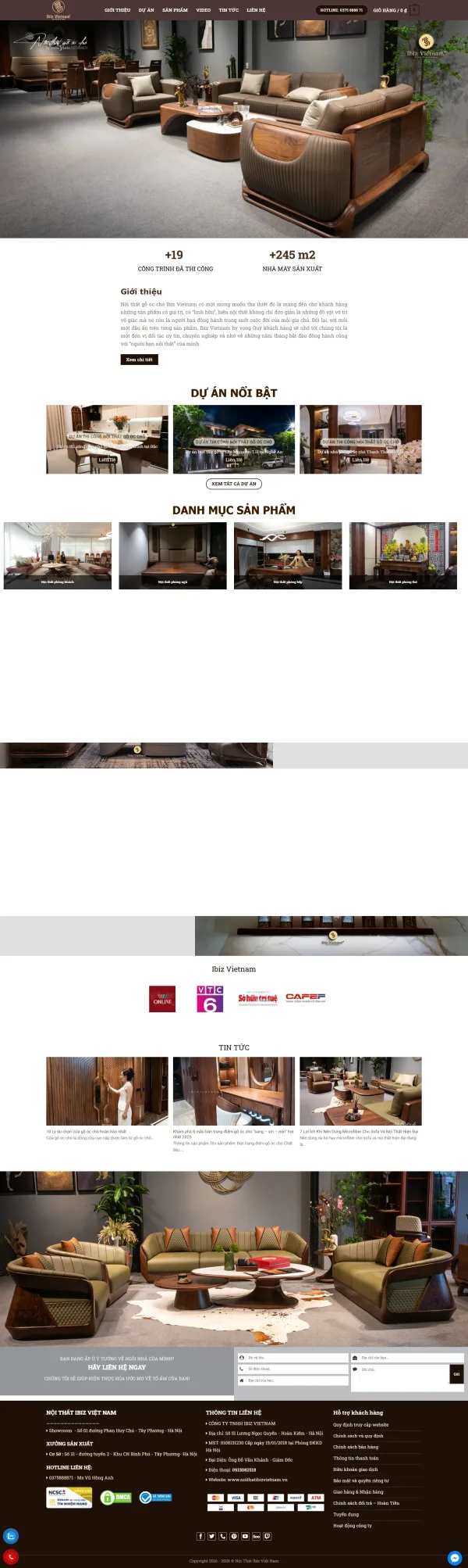 Mẫu Website gỗ óc chó mã số MN453