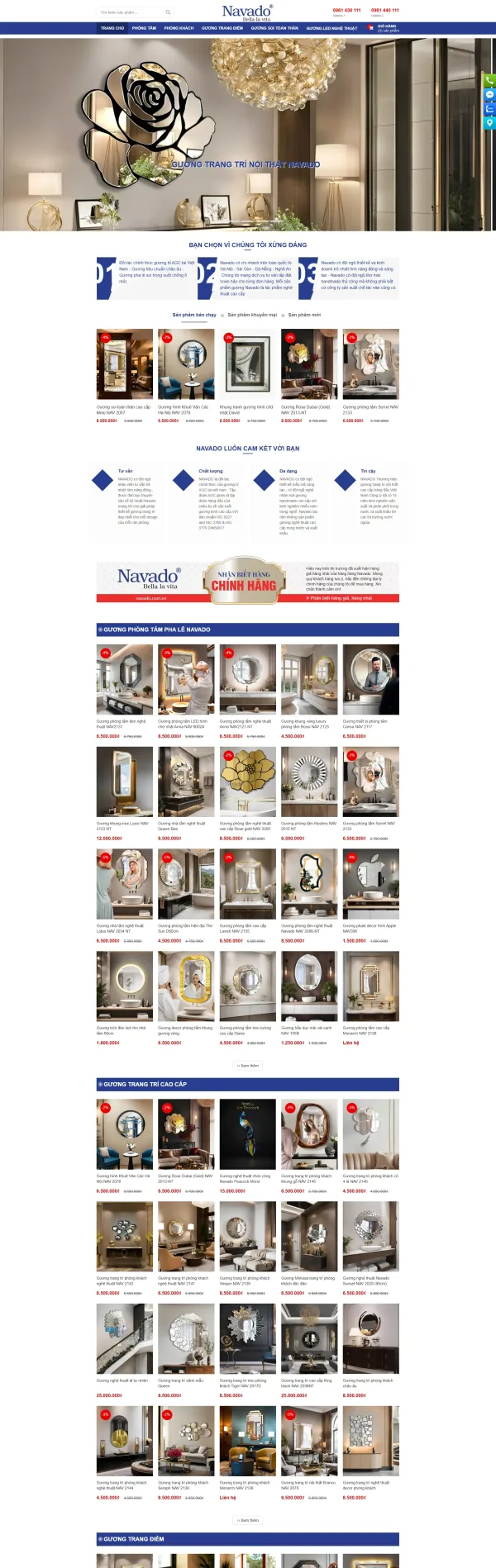 Mẫu website gương trang trí mã số MN525