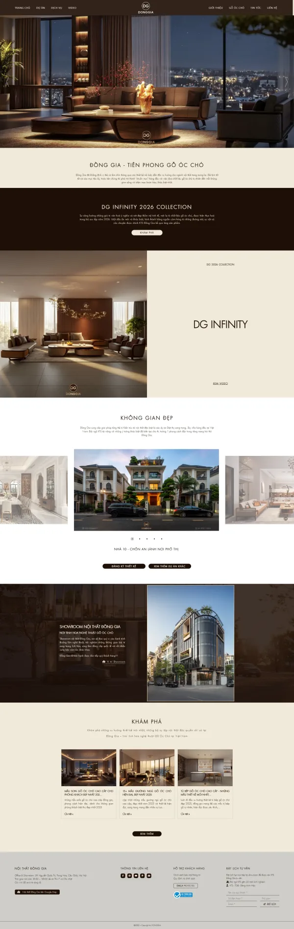 Mẫu website thiết kế nội thất mã số MN480