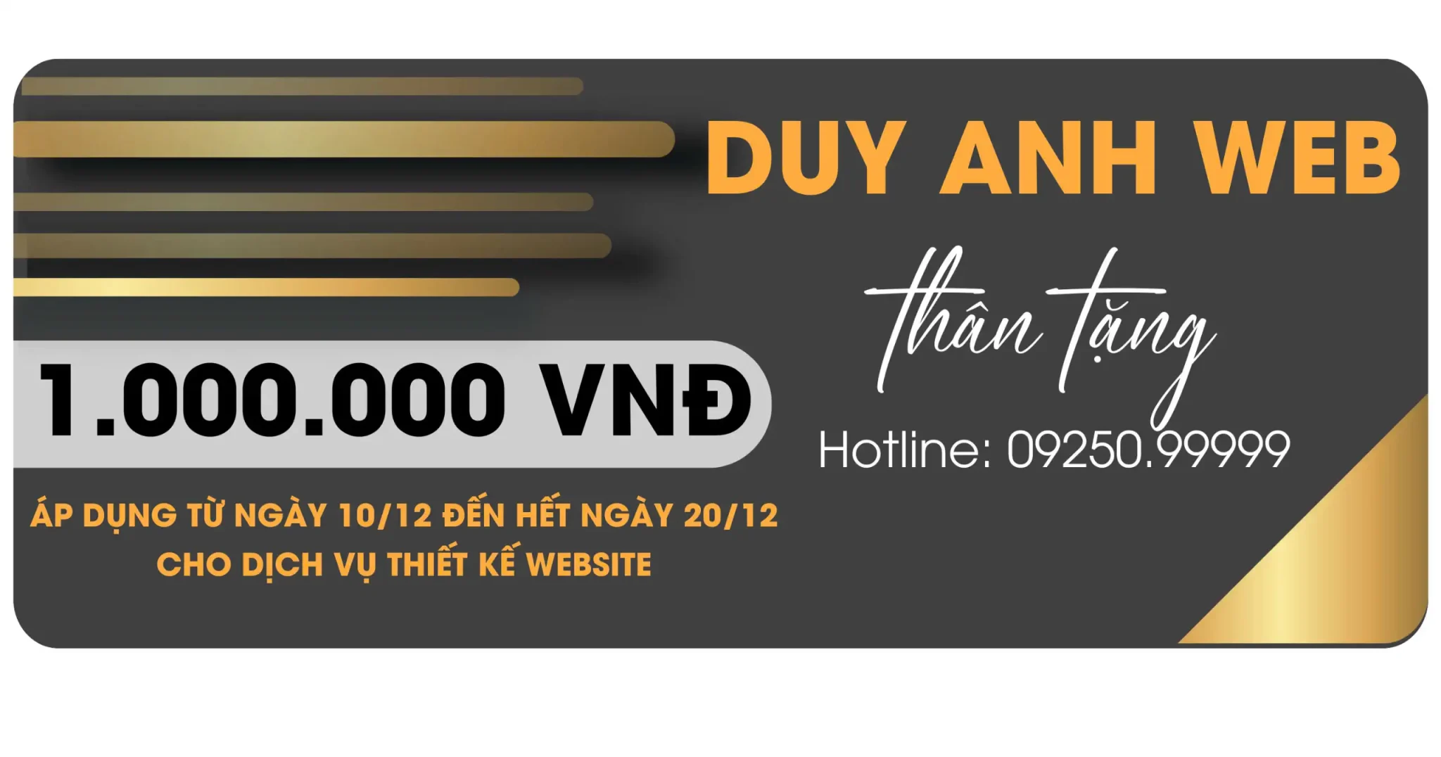 Voucher Giảm Giá Thiết Kế Website - Kỷ Niệm 15 Năm Duy Anh Web